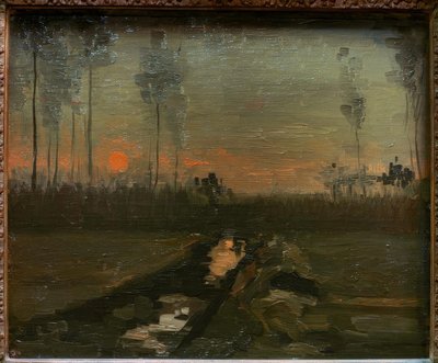 Zonsondergang door Vincent van Gogh